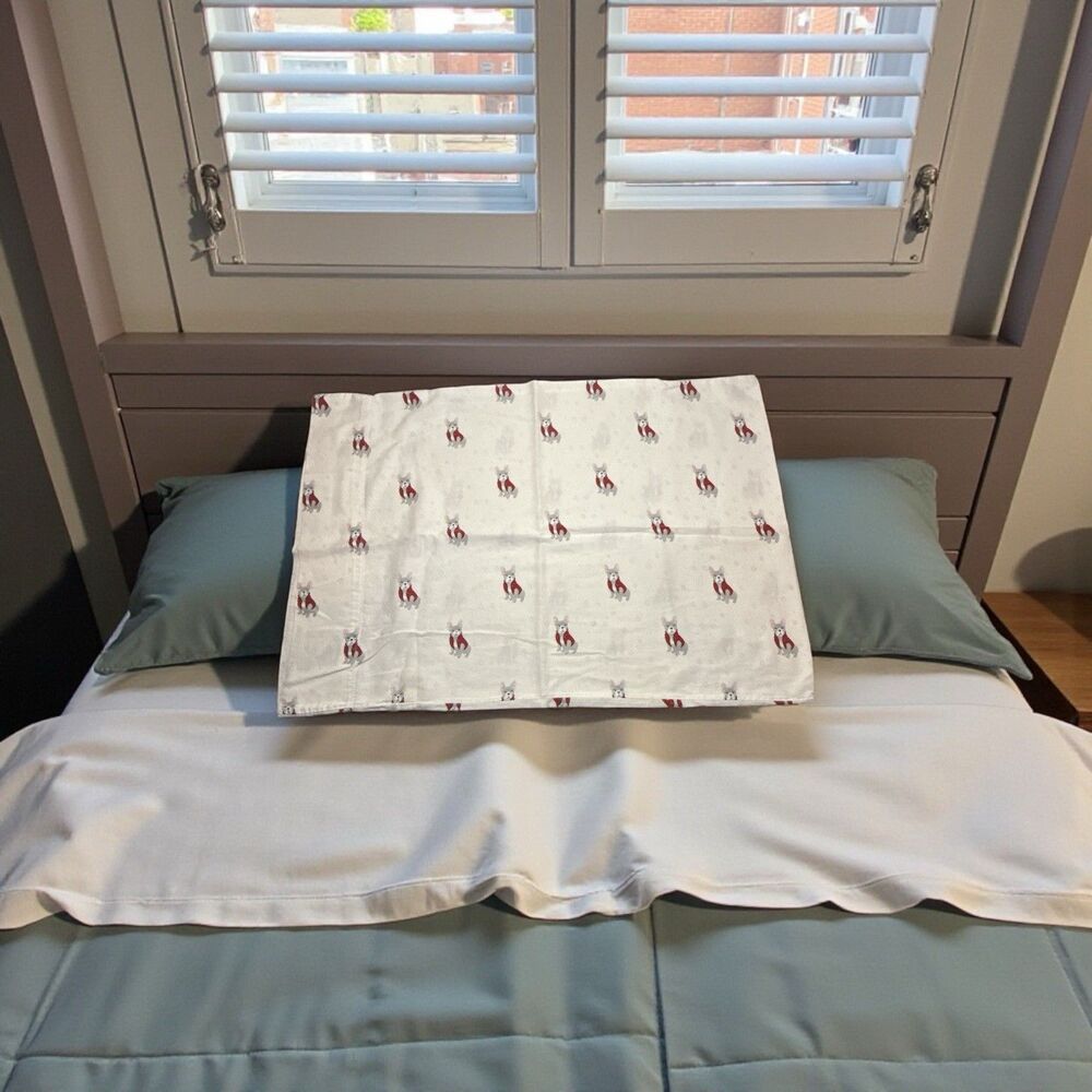Jingles & Joy French Bulldog Christmas Standard Pillowcases Set 2 Dog Xmas